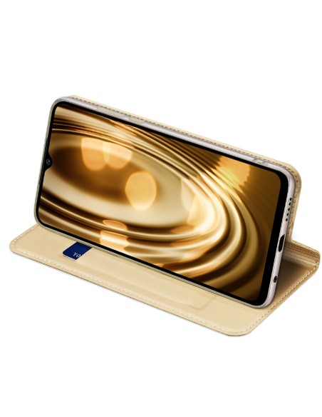 Dux Ducis Skin Pro dėklas Xiaomi Poco C40 su atvartu kortelės piniginės stovas auksinis Dux Ducis Skin Pro dėklas Xiaomi Poco C40 su atvartu kortelės piniginės stovas auksinis