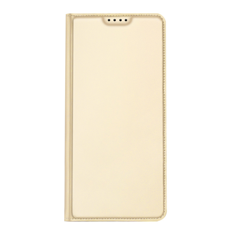 Dux Ducis Skin Pro dėklas Xiaomi Poco C40 su atvartu kortelės piniginės stovas auksinis
