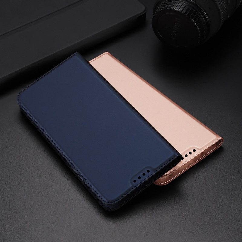 Dux Ducis Skin Pro dėklas Xiaomi Poco C40 su atvartu kortelės piniginės stovas auksinis
