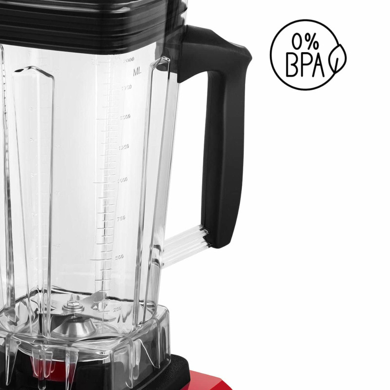 Blenderio puodelio maišytuvas su dangteliu 32000 aps./min 1500 W - raudonas