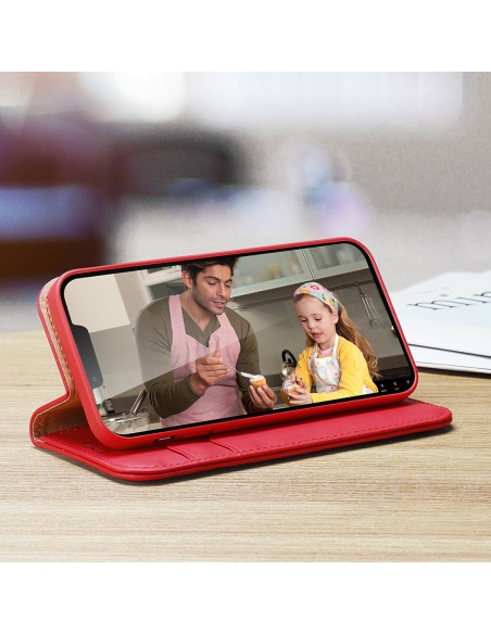 „Dux Ducis Hivo“ odinis atverčiamas dėklas Natūralios odos dėklas piniginė kortelėms ir ID „iPhone 14 Plus Red“ „Dux Ducis Hivo“ odinis atverčiamas dėklas Natūralios odos dėklas piniginė kortelėms ir ID „iPhone 14 Plus Red“