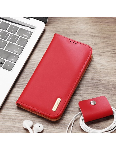 „Dux Ducis Hivo“ odinis atverčiamas dėklas Natūralios odos dėklas piniginė kortelėms ir ID „iPhone 14 Plus Red“ „Dux Ducis Hivo“ odinis atverčiamas dėklas Natūralios odos dėklas piniginė kortelėms ir ID „iPhone 14 Plus Red“