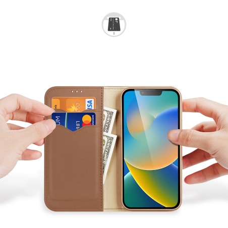 „Dux Ducis Hivo“ odinis atverčiamas dėklas Natūralios odos dėklas piniginė kortelėms ir ID „iPhone 14 Plus“ ruda „Dux Ducis Hivo“ odinis atverčiamas dėklas Natūralios odos dėklas piniginė kortelėms ir ID „iPhone 14 Plus“ ruda
