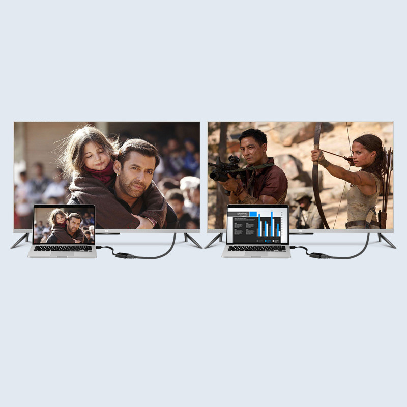 Adapteris HDMI - VGA + USB - micro USB kabelis 1m juodas