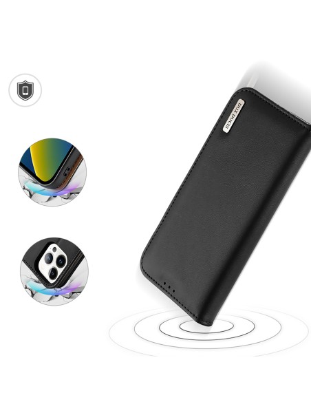 „Dux Ducis Hivo“ odinis atverčiamas dėklas Natūralios odos dangtelis piniginė kortelėms ir ID „iPhone 14 Pro Black“ „Dux Ducis Hivo“ odinis atverčiamas dėklas Natūralios odos dangtelis piniginė kortelėms ir ID „iPhone 14 Pro Black“