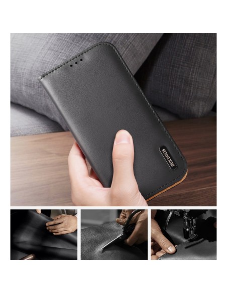 „Dux Ducis Hivo“ odinis atverčiamas dėklas Natūralios odos dangtelis piniginė kortelėms ir ID „iPhone 14 Pro Black“ „Dux Ducis Hivo“ odinis atverčiamas dėklas Natūralios odos dangtelis piniginė kortelėms ir ID „iPhone 14 Pro Black“