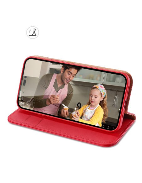 „Dux Ducis Hivo“ odinis atverčiamas dėklas Natūralios odos dangtelis piniginė kortelėms ir ID „iPhone 14 Pro Red“ „Dux Ducis Hivo“ odinis atverčiamas dėklas Natūralios odos dangtelis piniginė kortelėms ir ID „iPhone 14 Pro Red“