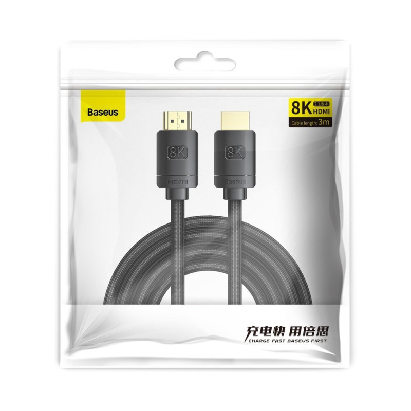 HDMI 2.1 kabelis 8K 60Hz eARC QMS Dynamic HDR VRR ALLM 3m juodas