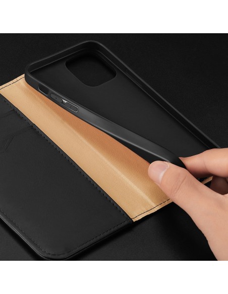 Dux Ducis Hivo odinis atverčiamas dėklas Natūralios odinės dangtelio piniginė kortelėms ir asmens dokumentams iPhone 14 ...