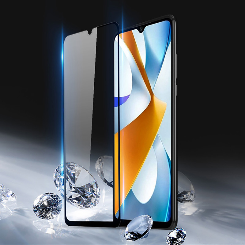 Dux Ducis 9D grūdintas stiklas Xiaomi Poco C40 9H grūdintas stiklas su juodu rėmeliu