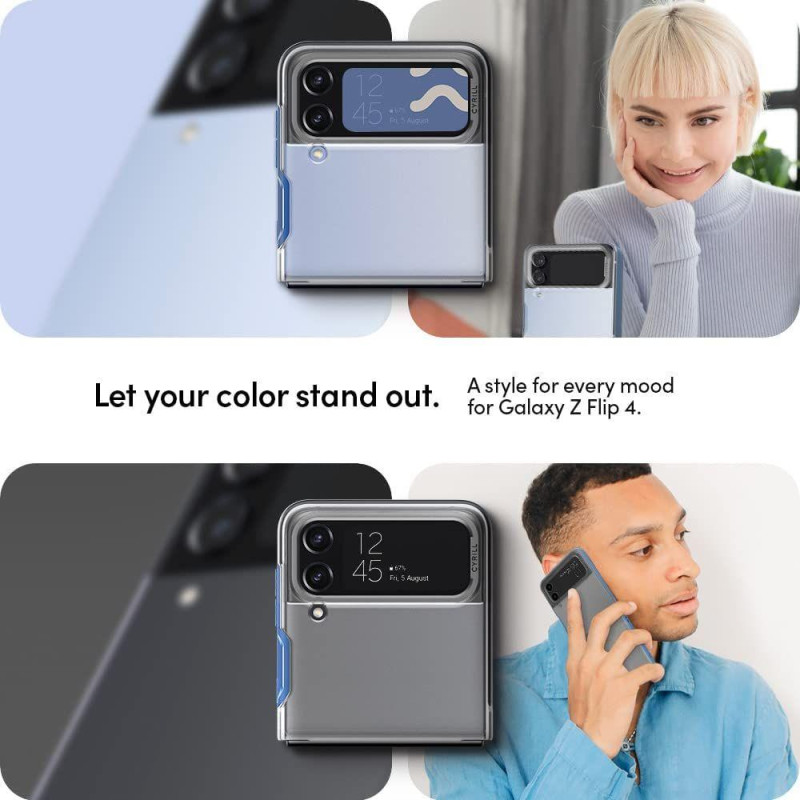 Spigen Cyrill Color Brick dėklas, skirtas Samsung Galaxy Z Flip 4 - matinė tamsiai mėlyna