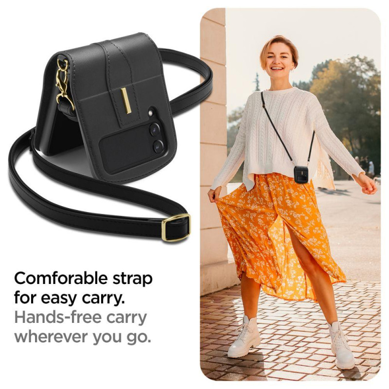 Spigen Linear Calin dėklas, skirtas Samsung Galaxy Z Flip 4 - juodas