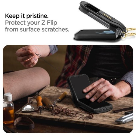 Spigen Linear Calin dėklas, skirtas Samsung Galaxy Z Flip 4 - juodas Spigen Linear Calin dėklas, skirtas Samsung Galaxy Z Flip 4 - juodas