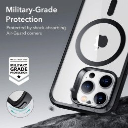 ESR Classic Hybrid Halolock Dėklas su MagSafe, skirtas iPhone 14 Pro – skaidrus ir juodas