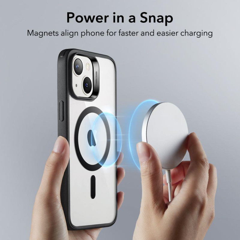 ESR Classic Hybrid Halolock Dėklas su MagSafe, skirtas iPhone 14 Plus – skaidrus ir juodas