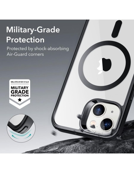 ESR Classic Hybrid Halolock Dėklas su MagSafe, skirtas iPhone 14 Plus – skaidrus ir juodas ESR Classic Hybrid Halolock Dėklas su MagSafe, skirtas iPhone 14 Plus – skaidrus ir juodas