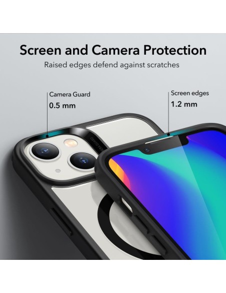 ESR Classic Hybrid Halolock Dėklas su MagSafe, skirtas iPhone 14 Plus – skaidrus ir juodas ESR Classic Hybrid Halolock Dėklas su MagSafe, skirtas iPhone 14 Plus – skaidrus ir juodas
