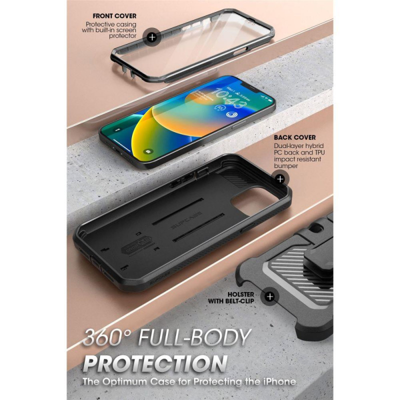 Supcase Unicorn Beetle Pro dėklas iPhone 13 / iPhone 14 - juodas