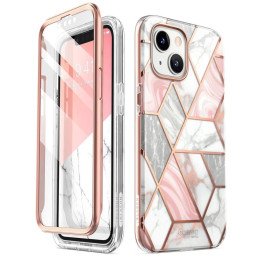 Supcase Cosmo dėklas iPhone 14 Plus - rožinis marmuras