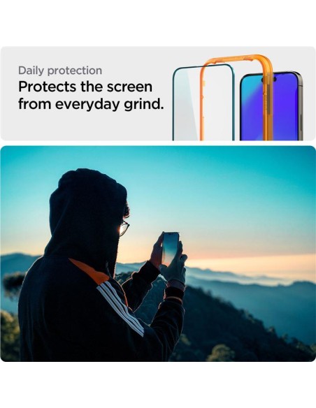 Spigen ALM Glass FC grūdintas stiklas skirtas iPhone 14 Pro Max - juodas 2 vnt.