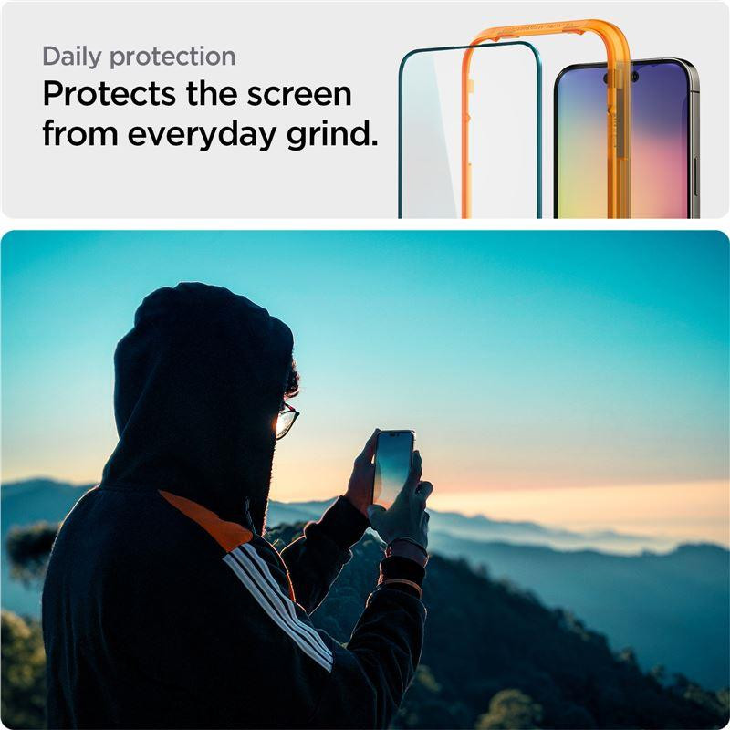 Spigen ALM Glass FC grūdintas stiklas skirtas iPhone 14 Pro - juodas 2 vnt.