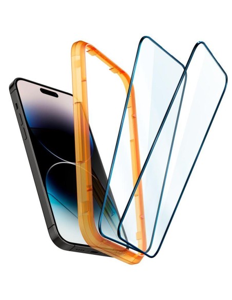 Spigen ALM Glass FC grūdintas stiklas skirtas iPhone 14 Pro - juodas 2 vnt. Spigen ALM Glass FC grūdintas stiklas skirtas iPhone 14 Pro - juodas 2 vnt.