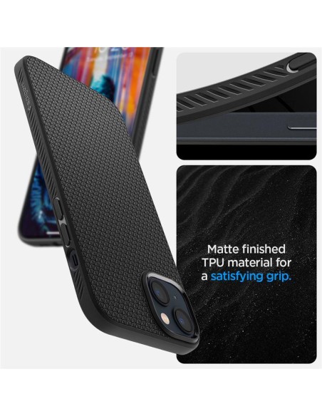 Spigen Liquid Air dėklas, skirtas iPhone 14 Plus - matinė juoda Spigen Liquid Air dėklas, skirtas iPhone 14 Plus - matinė juoda