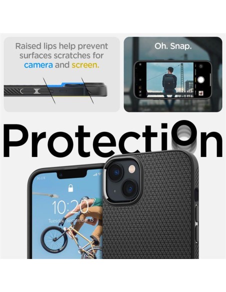 Spigen Liquid Air dėklas, skirtas iPhone 14 Plus - matinė juoda Spigen Liquid Air dėklas, skirtas iPhone 14 Plus - matinė juoda
