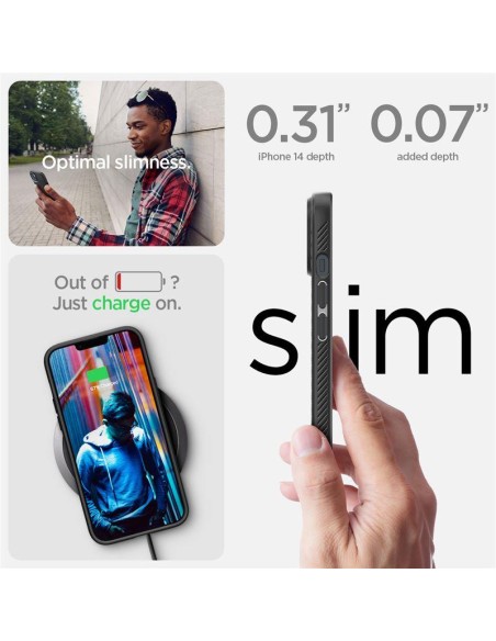 Spigen Liquid Air dėklas, skirtas iPhone 14 Plus - matinė juoda Spigen Liquid Air dėklas, skirtas iPhone 14 Plus - matinė juoda