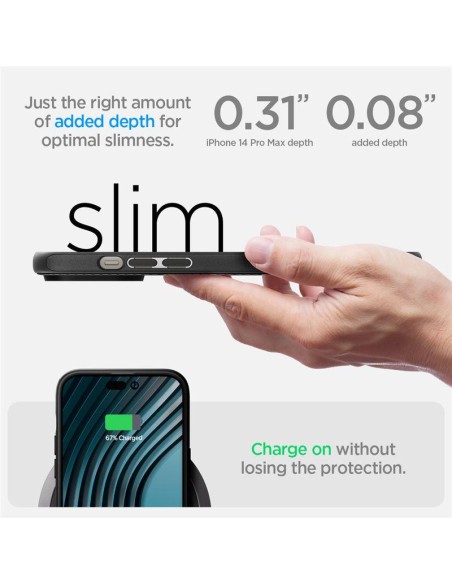 Spigen Mag Armor dėklas su MagSafe, skirtas iPhone 14 Pro Max - matinė juoda Spigen Mag Armor dėklas su MagSafe, skirtas iPhone 14 Pro Max - matinė juoda