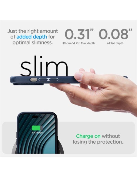 Spigen Mag Armor dėklas iPhone 14 Pro Max - mėlynas Spigen Mag Armor dėklas iPhone 14 Pro Max - mėlynas
