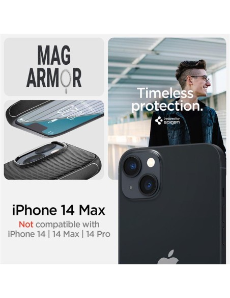 Spigen Mag Armor dėklas iPhone 14 Plus - matinės juodos spalvos Spigen Mag Armor dėklas iPhone 14 Plus - matinės juodos spalvos