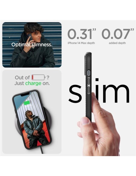 Spigen Mag Armor dėklas iPhone 14 Plus - matinės juodos spalvos Spigen Mag Armor dėklas iPhone 14 Plus - matinės juodos spalvos