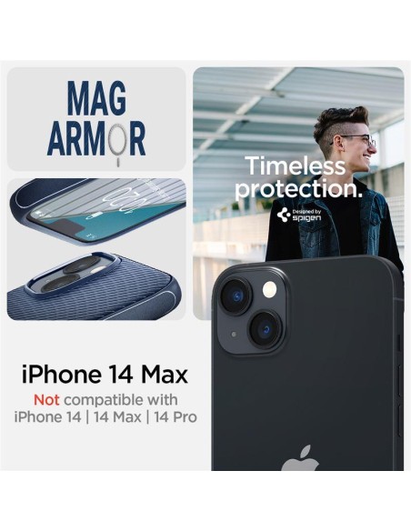 Spigen Mag Armor dėklas iPhone 14 Plus - mėlynas Spigen Mag Armor dėklas iPhone 14 Plus - mėlynas