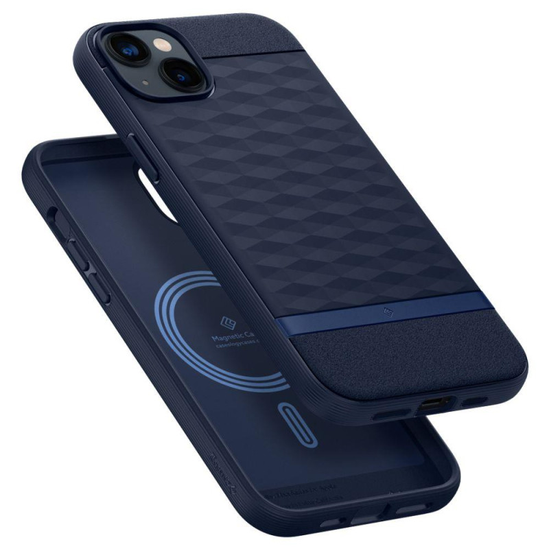 Caseology Parallax Mag dėklas su MagSafe, skirtas iPhone 14 Plus - tamsiai mėlynas
