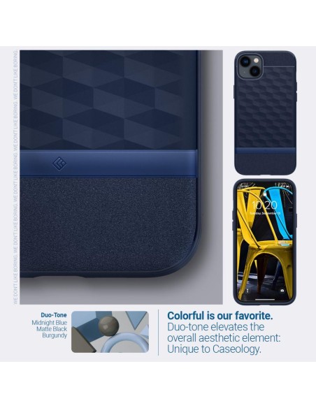 Caseology Parallax Mag dėklas su MagSafe, skirtas iPhone 14 Plus - tamsiai mėlynas Caseology Parallax Mag dėklas su MagSafe, skirtas iPhone 14 Plus - tamsiai mėlynas