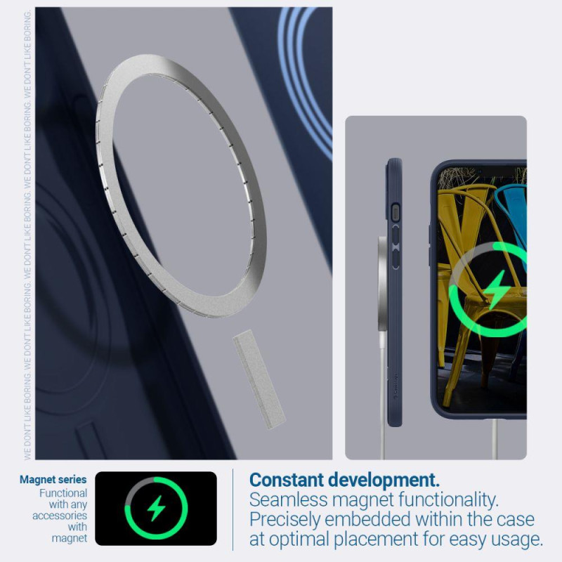 Caseology Parallax Mag dėklas su MagSafe, skirtas iPhone 14 Plus - tamsiai mėlynas