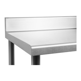 Sieninis gastronominis plieninis stalviršis su apvadu ir lentyna 200x60cm