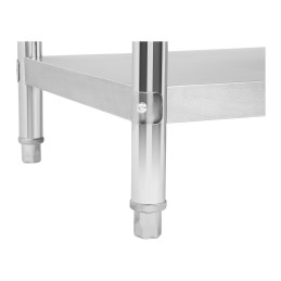 Sieninis gastronominis plieninis stalviršis su apvadu ir lentyna 200x60cm