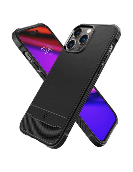 Spigen Rugged Armor Mag dėklas su MagSafe, skirtas iPhone 14 Pro Max - matinė juoda