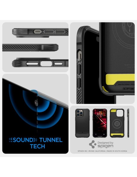 Spigen Rugged Armor Mag dėklas su MagSafe, skirtas iPhone 14 Pro Max - matinė juoda