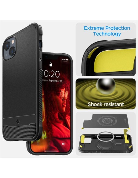 Spigen Rugged Armor Mag dėklas su MagSafe iPhone 14 Plus - matinė juoda