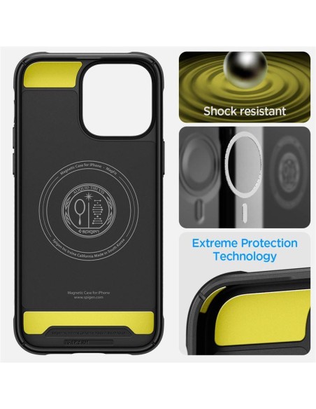 Spigen Rugged Armor Mag dėklas su MagSafe iPhone 14 Pro - matinė juoda