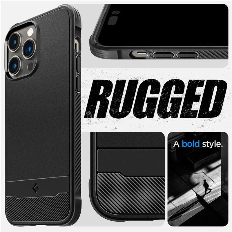 Spigen Rugged Armor Mag dėklas su MagSafe iPhone 14 Pro - matinė juoda