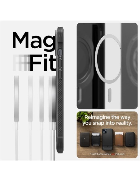 Spigen Rugged Armor Mag dėklas su MagSafe iPhone 14 - matinė juoda