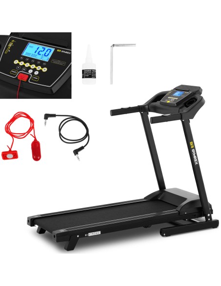 Elektrinis bėgimo takelis Gymrex LCD SD/USB/MP3 120 kg 12 km/val.