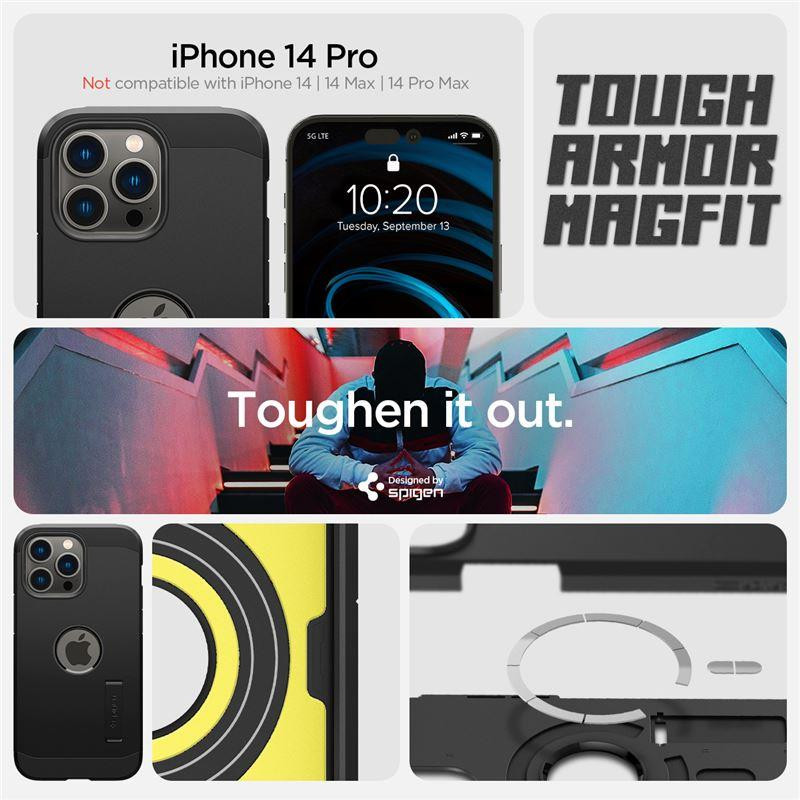 Spigen Tough Armor MagSafe dėklas iPhone 14 Pro - juodas