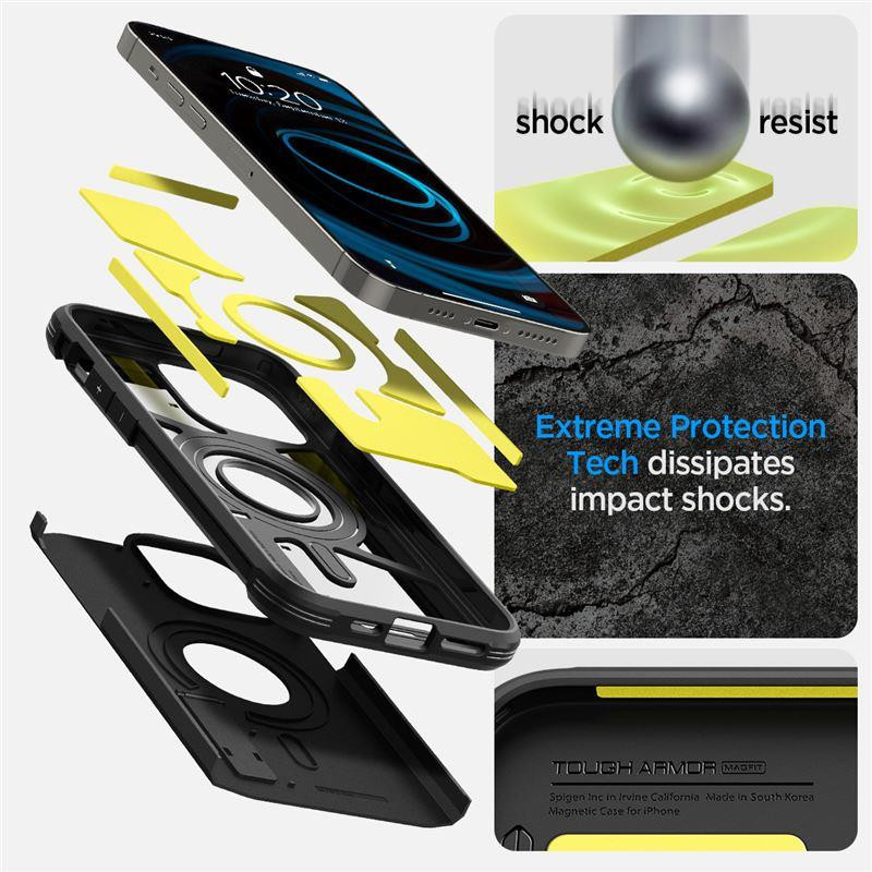 Spigen Tough Armor MagSafe dėklas iPhone 14 Pro - juodas