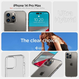 Spigen Ultra Hybrid dėklas iPhone 14 Pro Max - matinis-permatomas