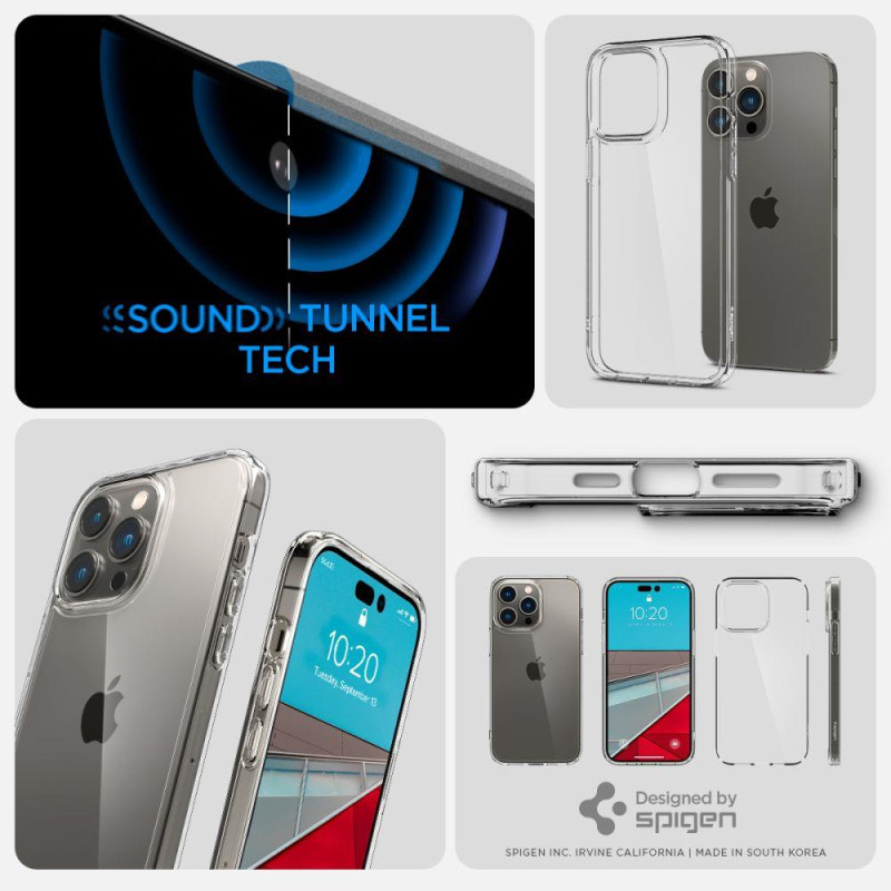 Spigen Ultra Hybrid dėklas iPhone 14 Pro - skaidrus